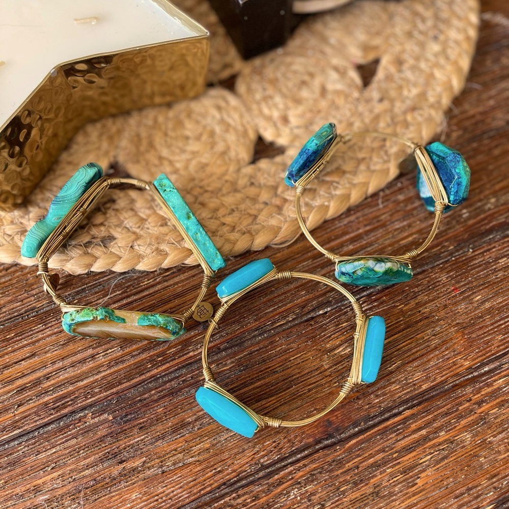 Bourbon and Bowties turquoise bracelets
